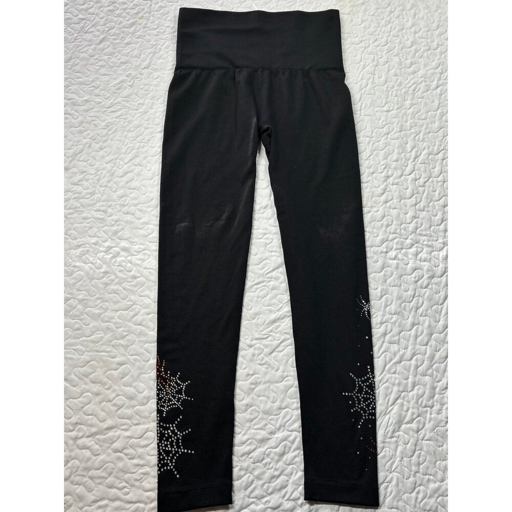 French Laundry Black Embellished Spider Studded Thick Leggings size 1x